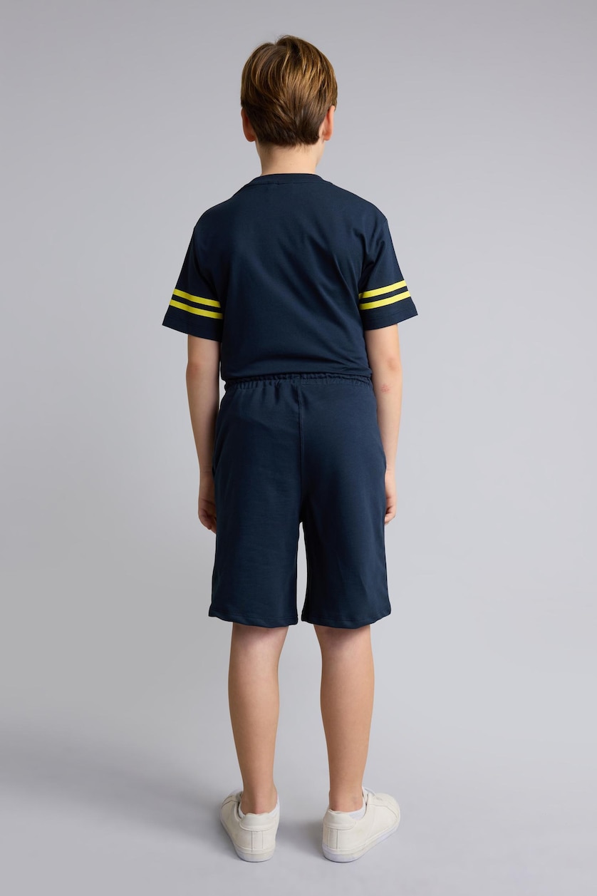 Young Boys - Teen Boys Indigo Boy Oversize Fit Elastic Band Shorts
