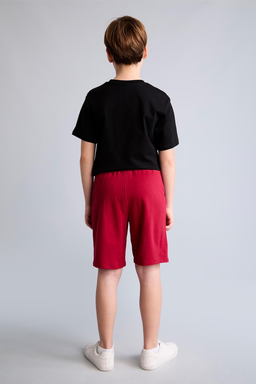 Young Boys - Teen Boys Red Boy Oversize Fit Elastic Band Shorts