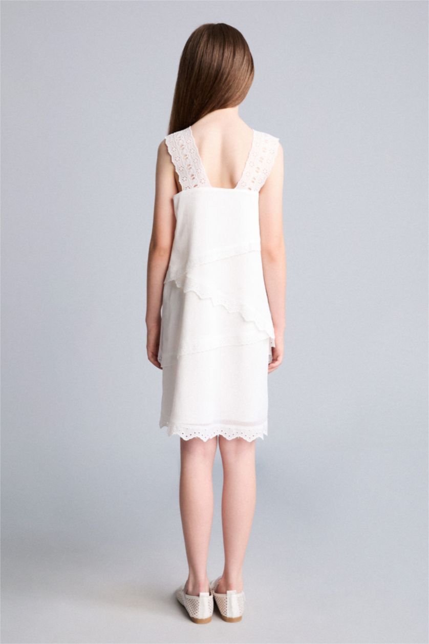 Young Girls - Teen Girls White Sleeveless Woven Dress