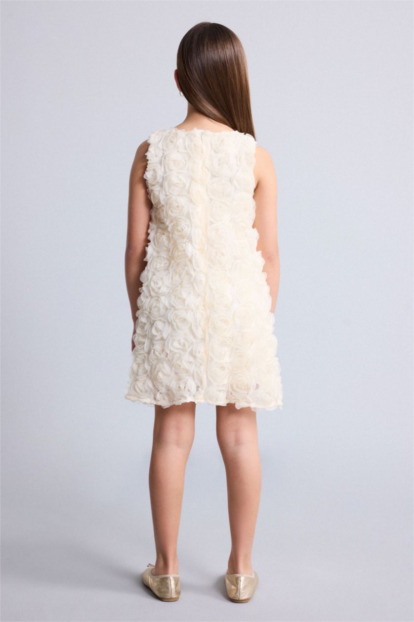 Young Girls - Teen Girls Ecru Sleeveless Woven Dress
