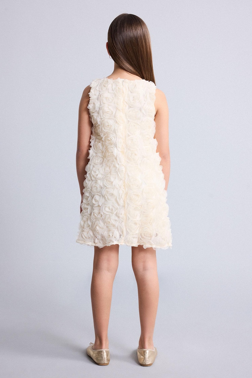 GIRLS & TEENS Ecru Girl Sleeveless Woven Dress