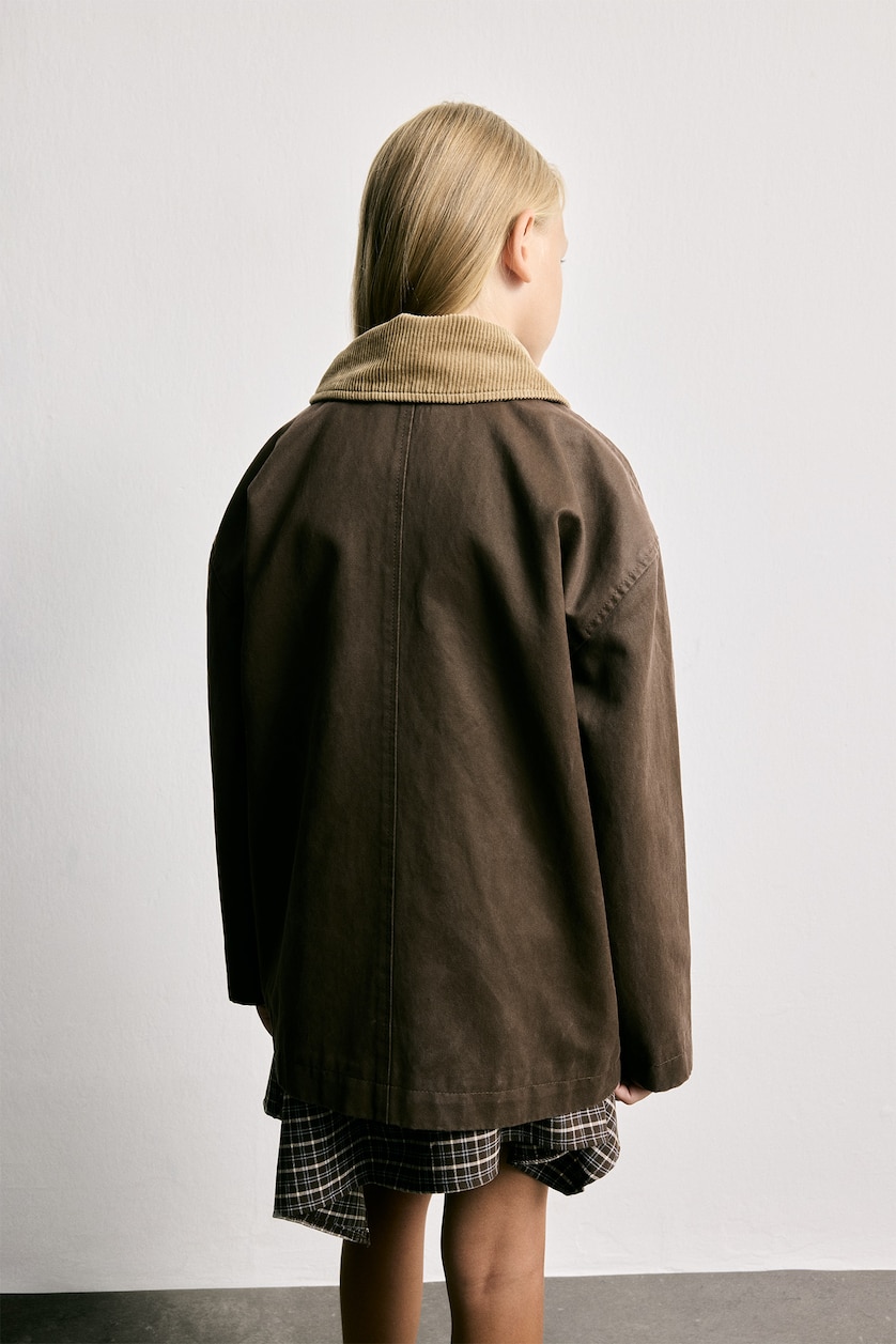 Girls & Teens Light Brown جاكيت بناتي بياخة بولو قطيفة