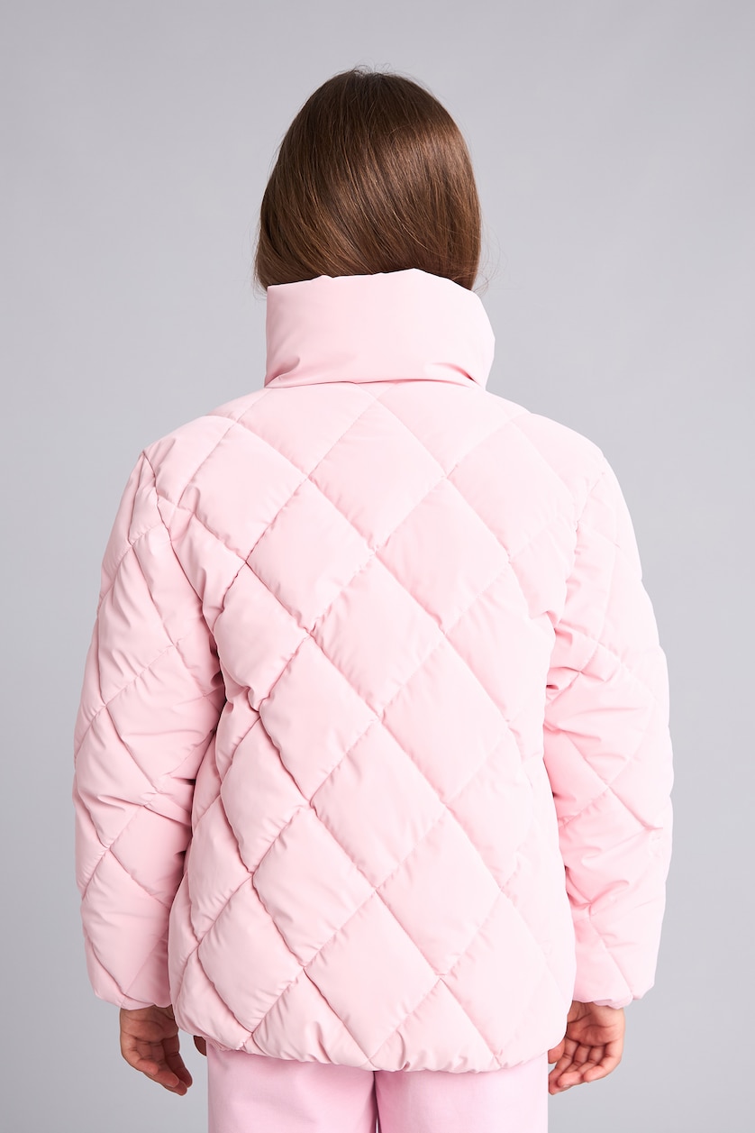 Girls & Teens Pink Girl Waterproof Stand Collar Puffer Jacket