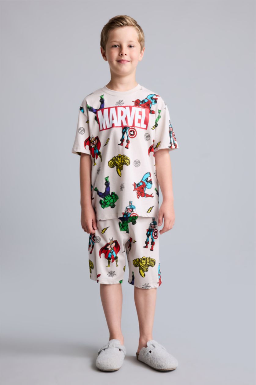Young Boys - Teen Boys Stone 2 piece Regular Fit Licensed by Marvel Knitted Pyjamas