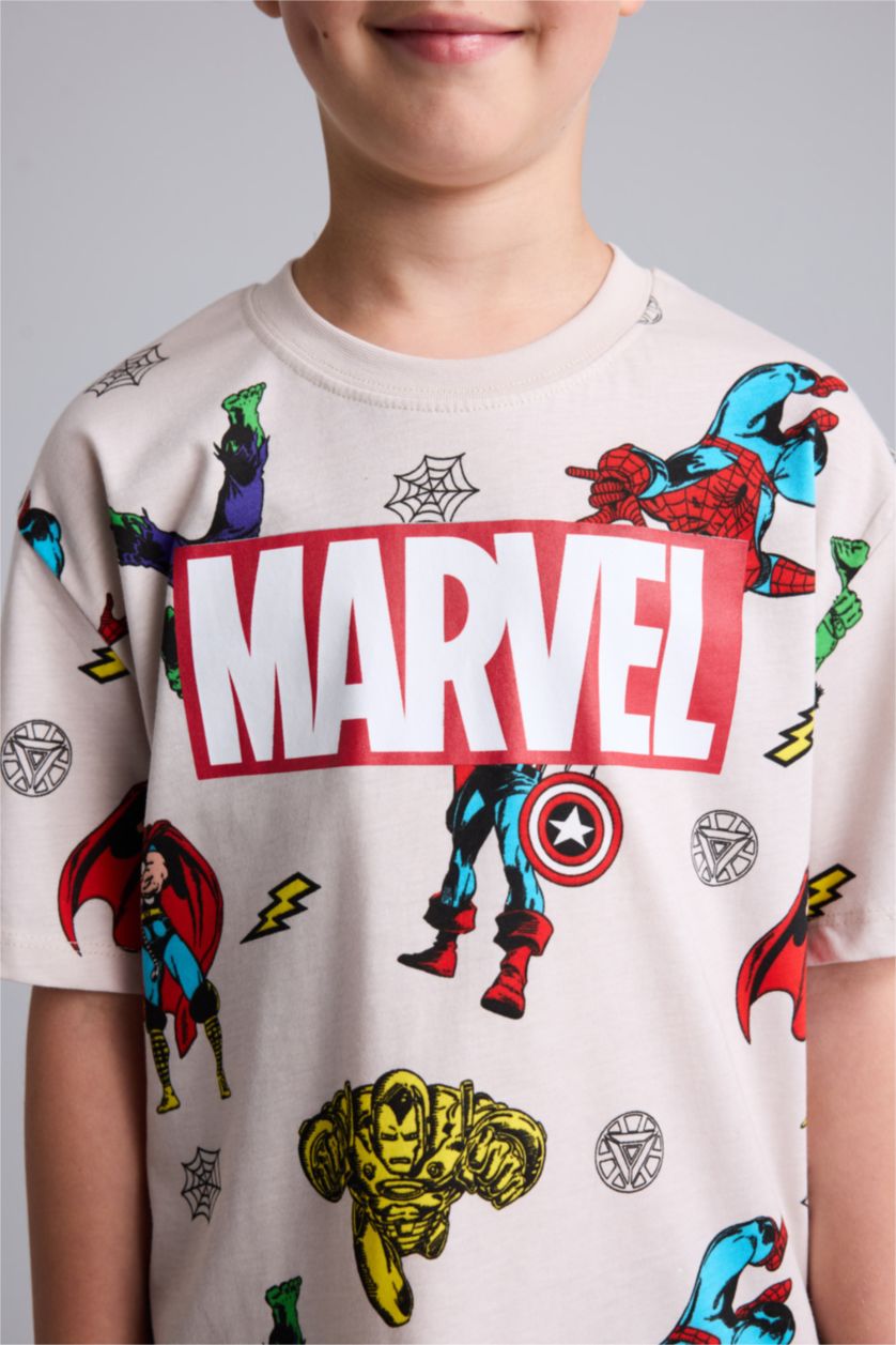 Young Boys - Teen Boys Stone 2 piece Regular Fit Licensed by Marvel Knitted Pyjamas
