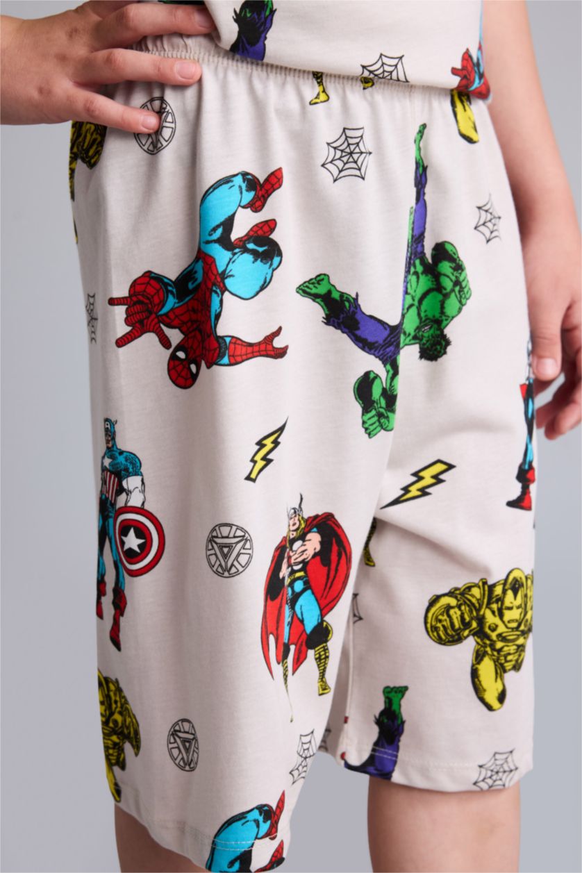 Young Boys - Teen Boys Stone 2 piece Regular Fit Licensed by Marvel Knitted Pyjamas