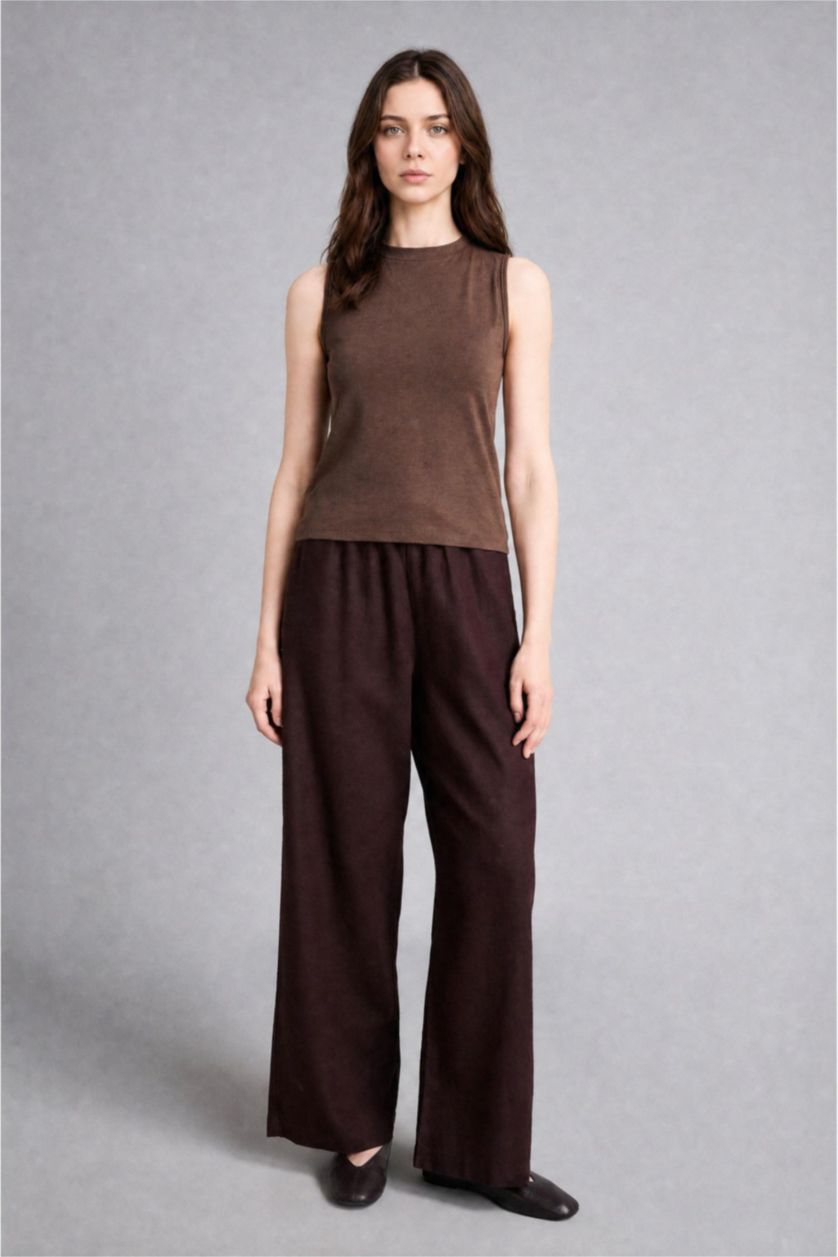 Women Brown Slim Fit Short Sleeve Tunic