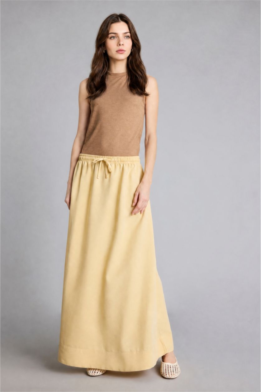 WOMAN Light Brown Slim Fit Short Sleeve Tunic