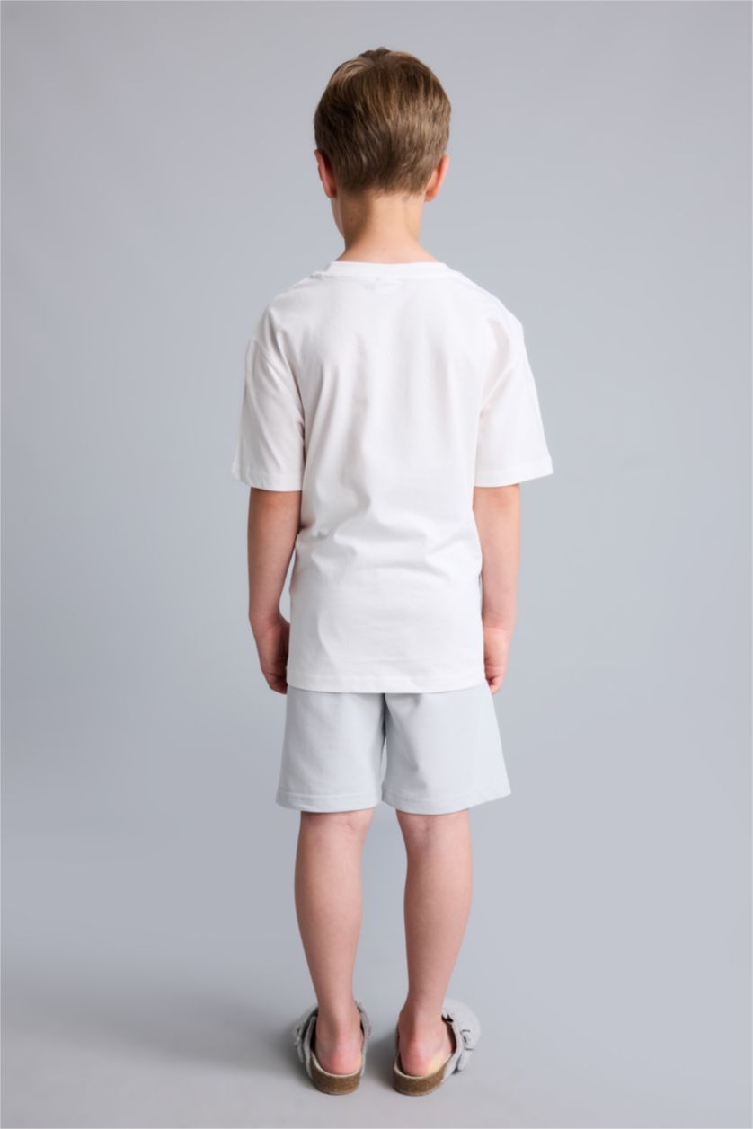 Young Boys - Teen Boys Ecru 2 piece Regular Fit Printed Knitted Pyjamas
