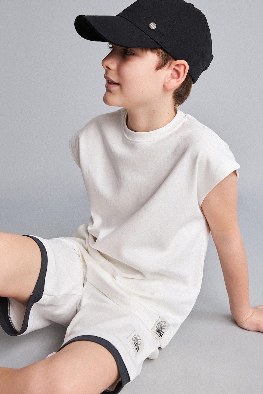 Young Boys - Teen Boys Ecru Boy 100% Cotton Crew Neck Tank Top
