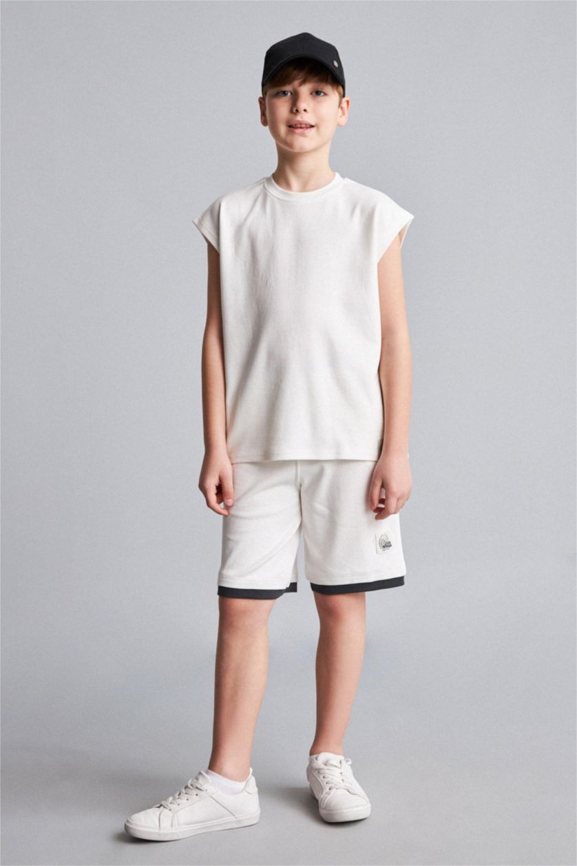 Young Boys - Teen Boys Ecru Boy Oversize Fit Tank Top