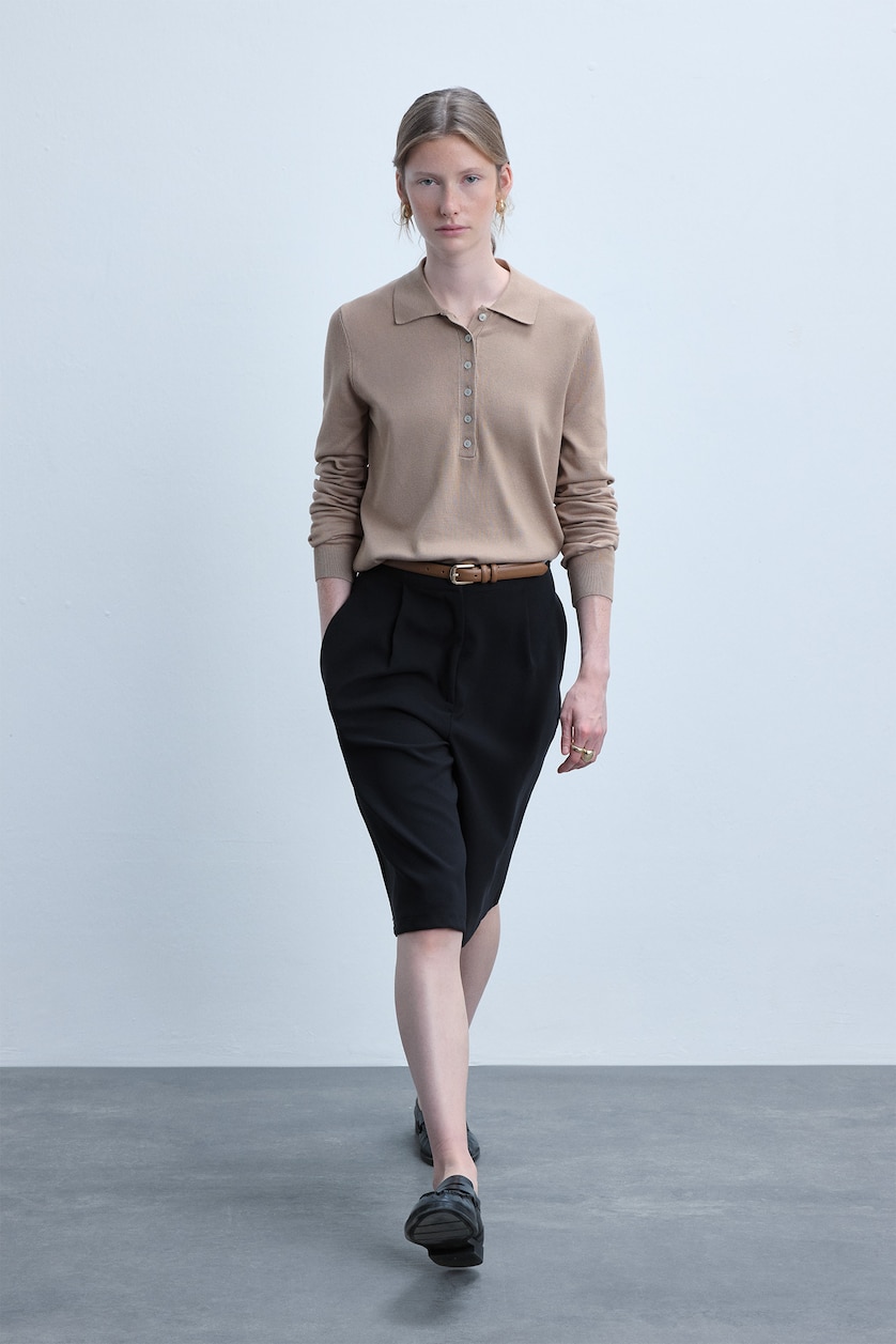 WOMAN Black Wide Leg Capri