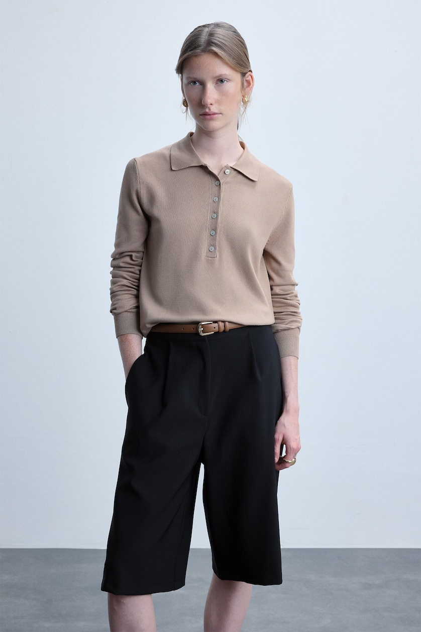 WOMAN Black Wide Leg Capri