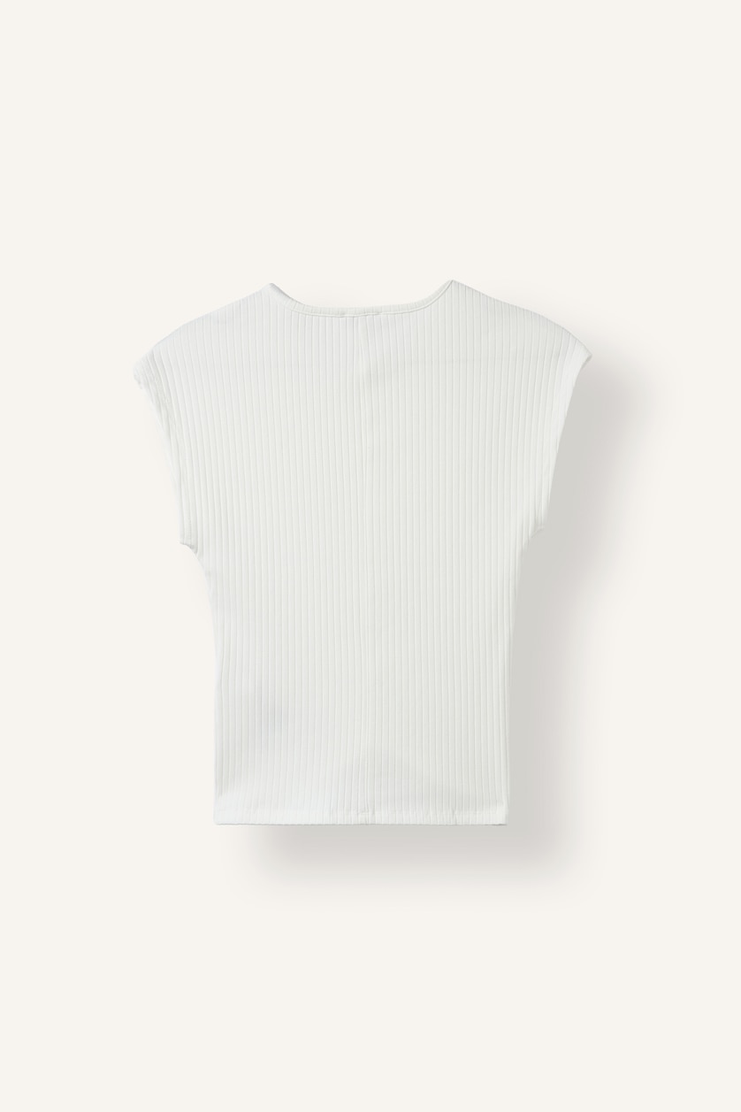 Women Ecru Slim Fit Camisole Short Sleeve T-Shirt