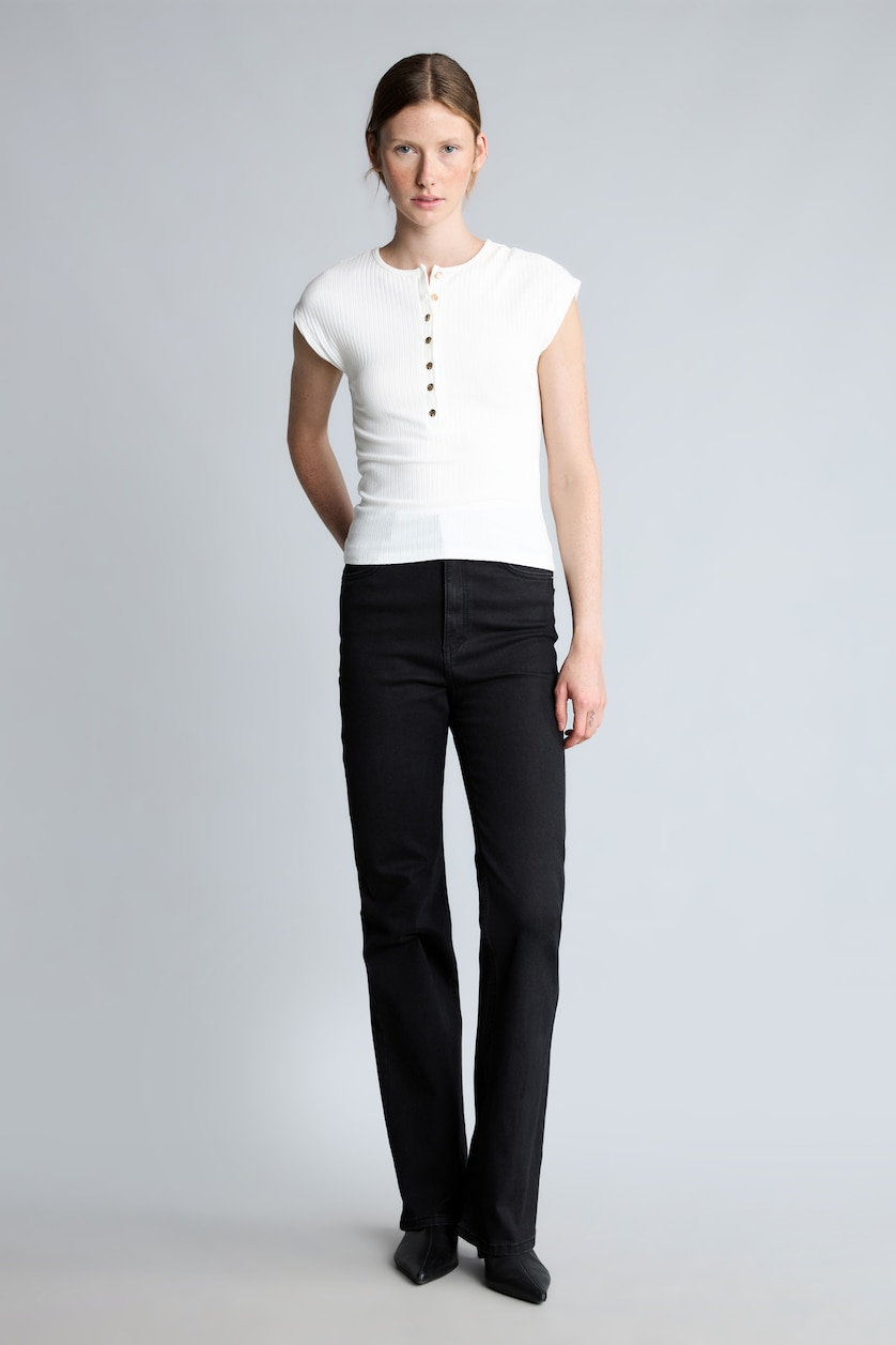 Women Ecru Slim Fit Ribbed Crew Neck Tank Top