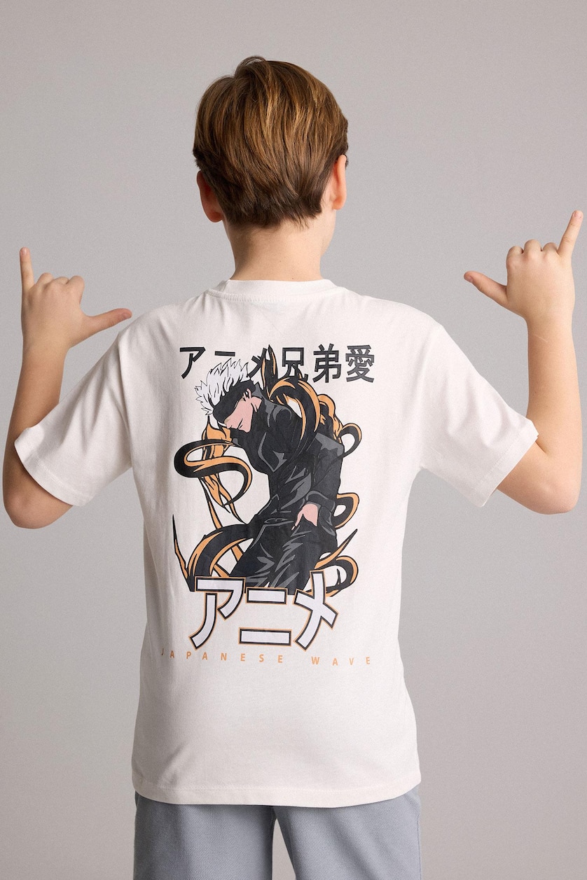 Young Boys - Teen Boys Ecru Short Sleeve T-Shirt