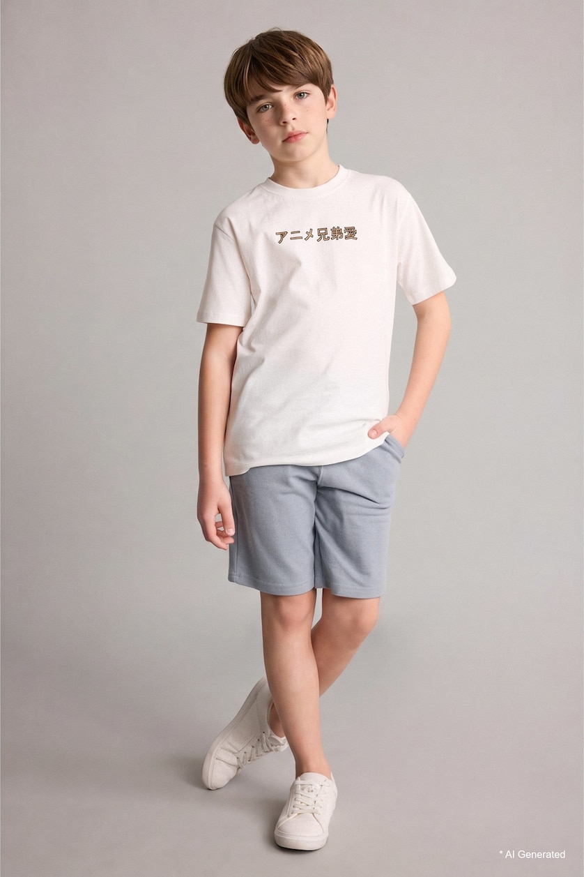 BOYS & TEENS Ecru Short Sleeve T-Shirt