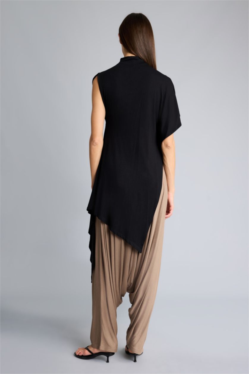 Kadın Siyah Afra x Defacto Slım Fıt Yarım Balıkçı Yaka  Tişört