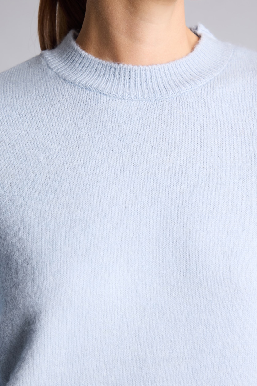 Women Light Blue Loose Fit Knitwear Tunic