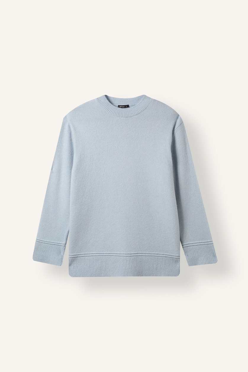 Women Light Blue Loose Fit Knitwear Tunic