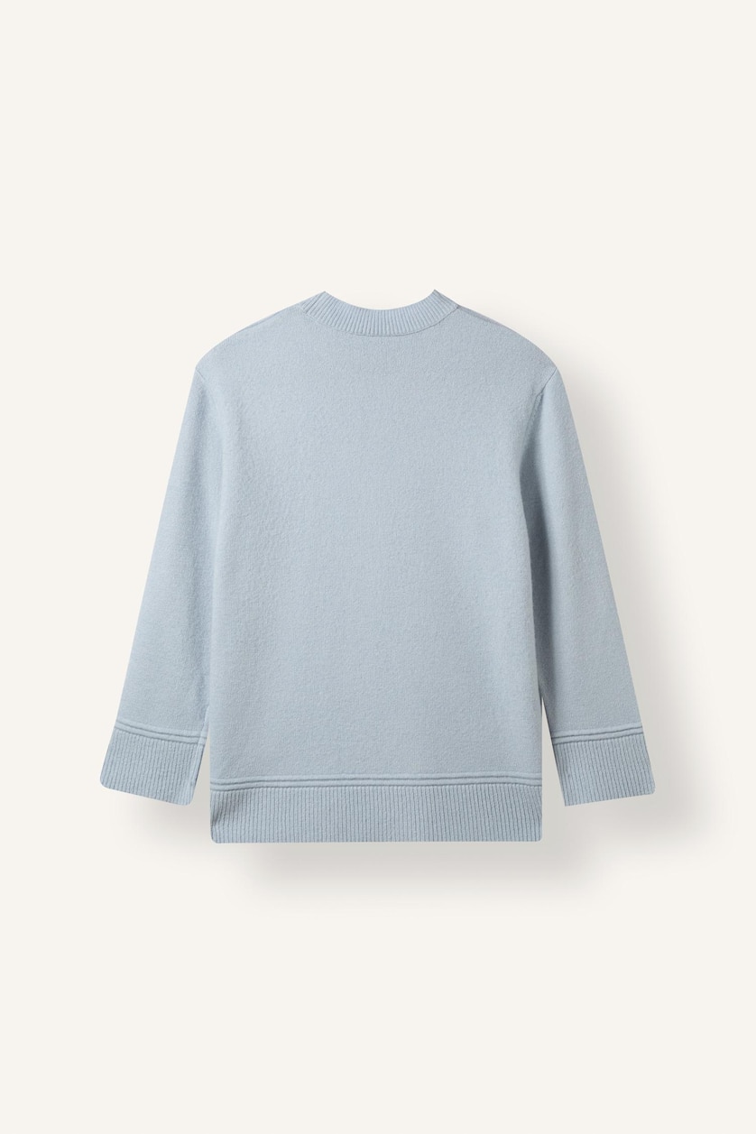 Women Light Blue Loose Fit Knitwear Tunic