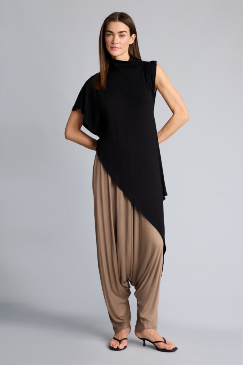 Kadın Vizon Afra x Defacto Balloon Fıt Ribana Pantolon