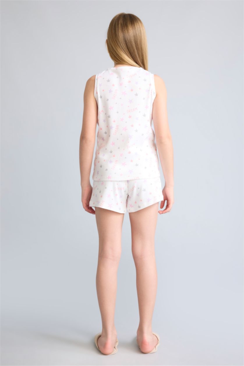 Young Girls - Teen Girls White 2 piece Regular Fit Knitted Pyjamas