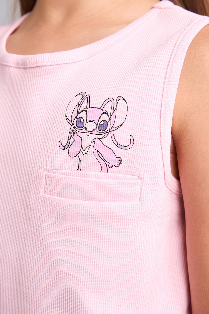 بنات زهري فاتح 2 piece Regular Fit Lilo & Stitch Knitted Pyjamas