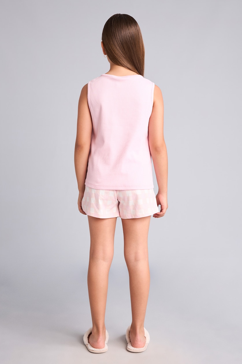 بنات زهري فاتح 2 piece Regular Fit Lilo & Stitch Knitted Pyjamas