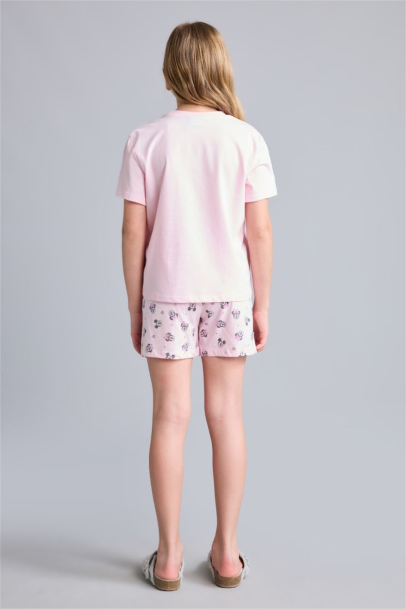 Young Girls - Teen Girls Light Pink 2 piece Regular Fit Mickey & Minnie Licensed Knitted Pyjamas