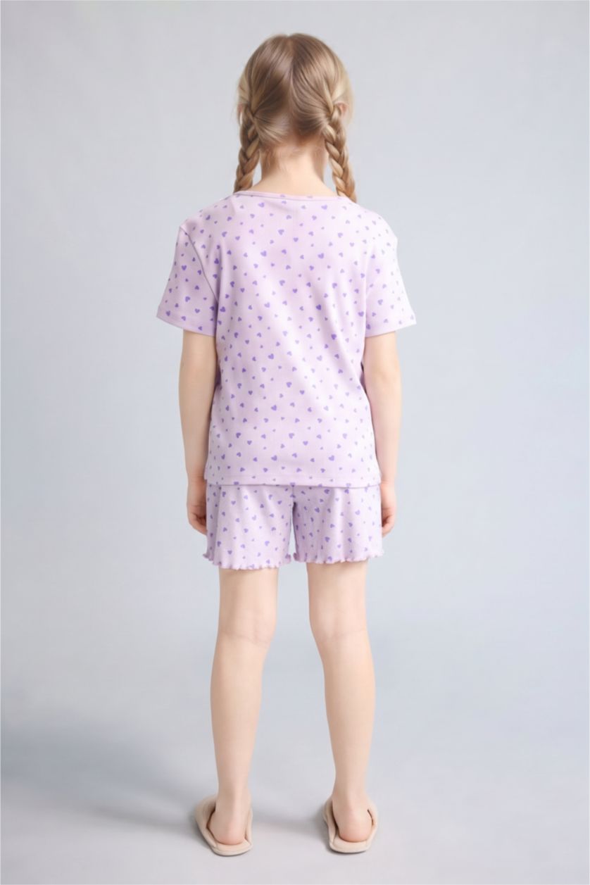 Young Girls - Teen Girls Lilac Girl Regular Fit Ribbed T 2 Piece Pajama Set