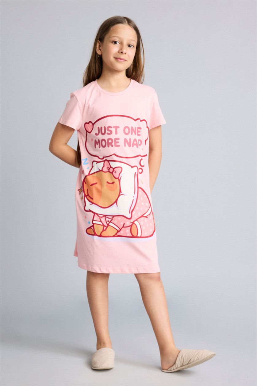 Young Girls - Teen Girls Light Pink Short Sleeve Dress