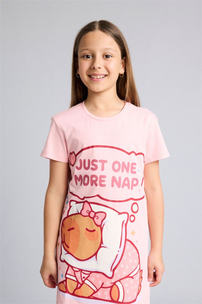 Young Girls - Teen Girls Light Pink Short Sleeve Dress
