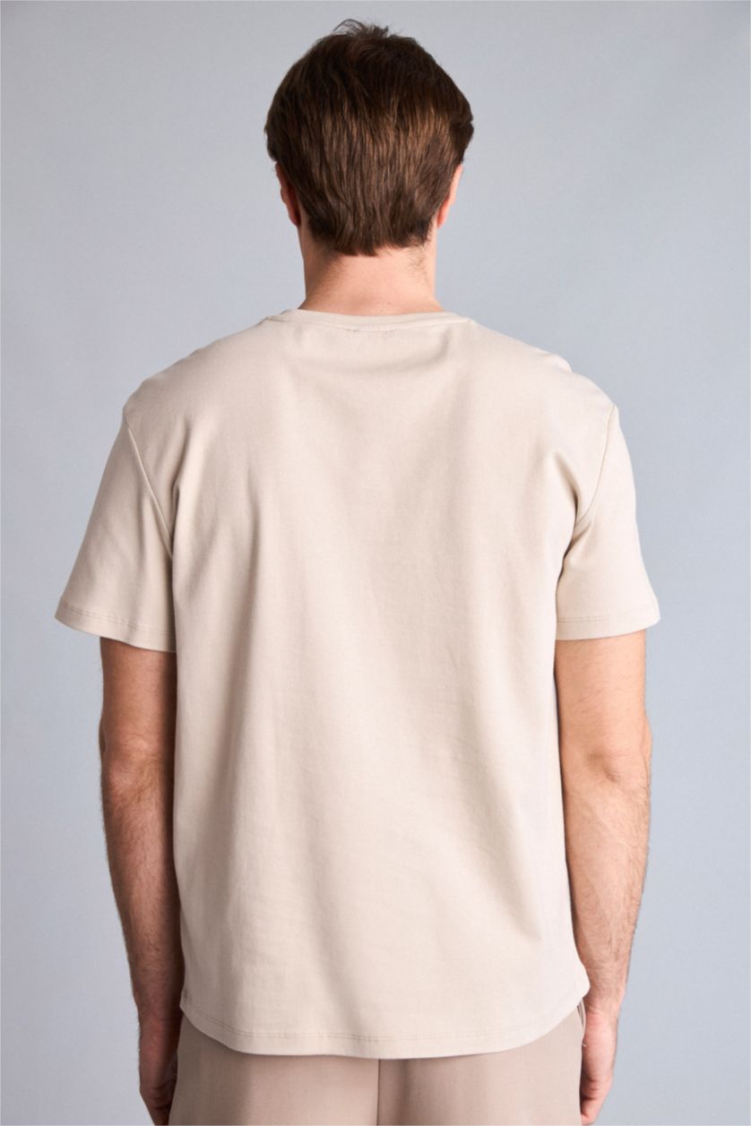 Men Stone Regular Fit Short Sleeve T-Shirt