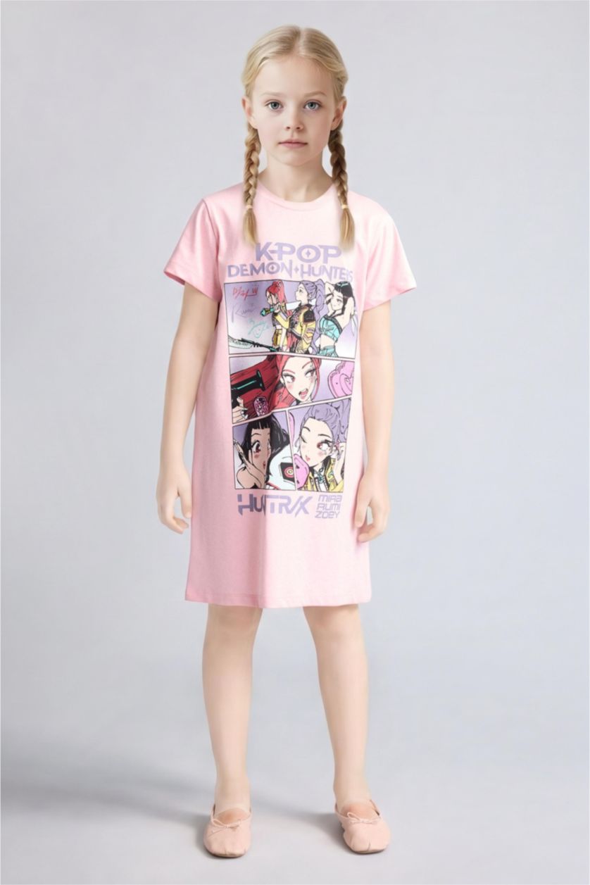 Young Girls - Teen Girls Light Pink Short Sleeve Dress
