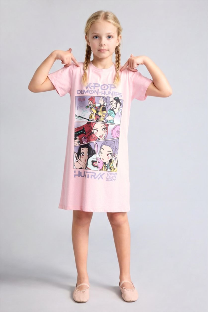 Young Girls - Teen Girls Light Pink Short Sleeve Dress