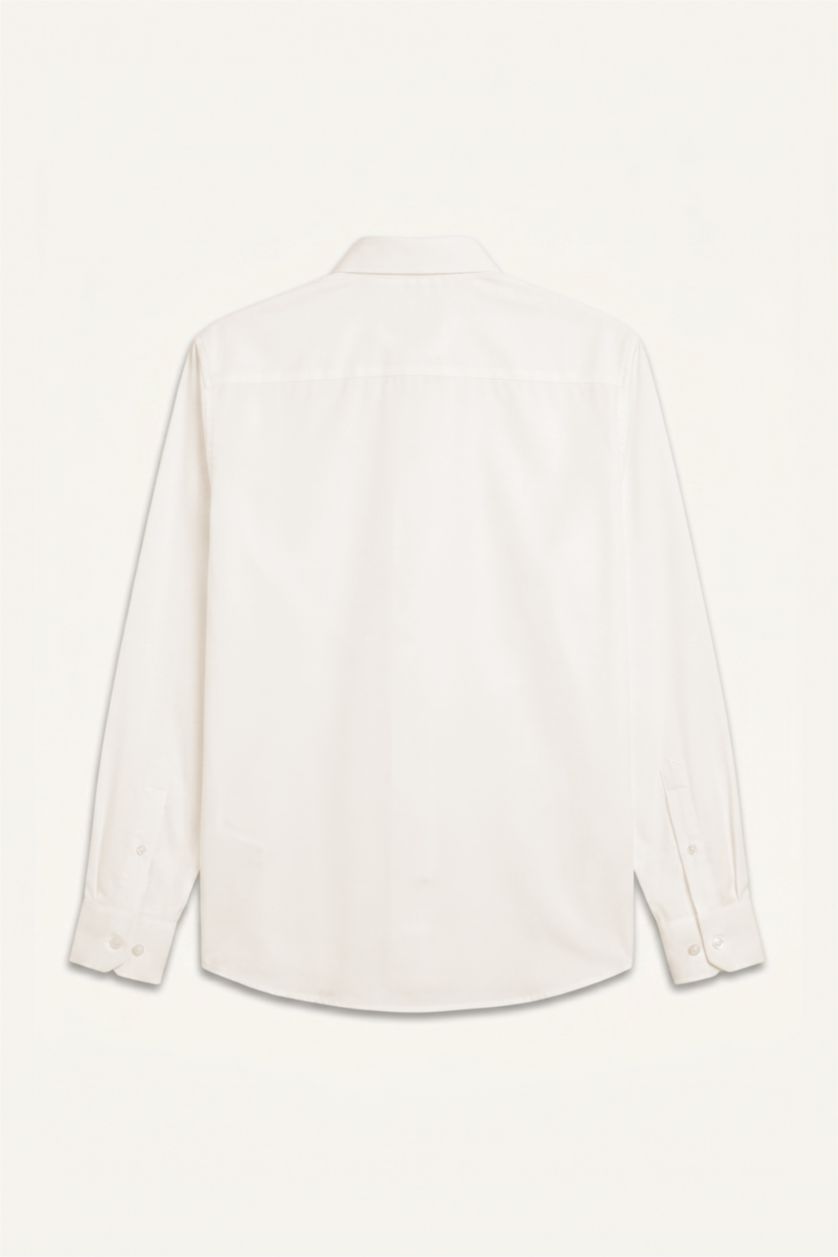 Men Ecru Modern Fit Long Sleeve Shirt