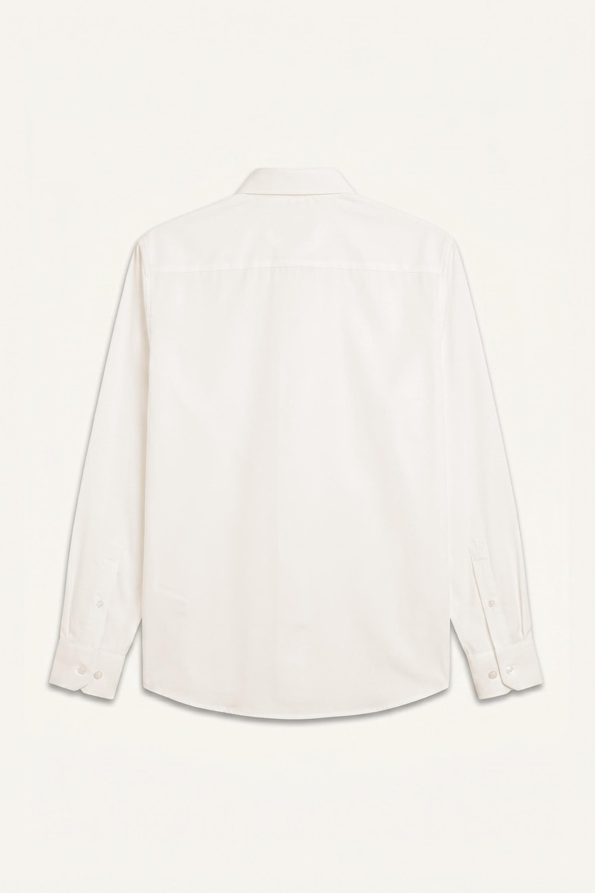 Men Ecru Modern Fit Shirt Collar Long Sleeve Shirt