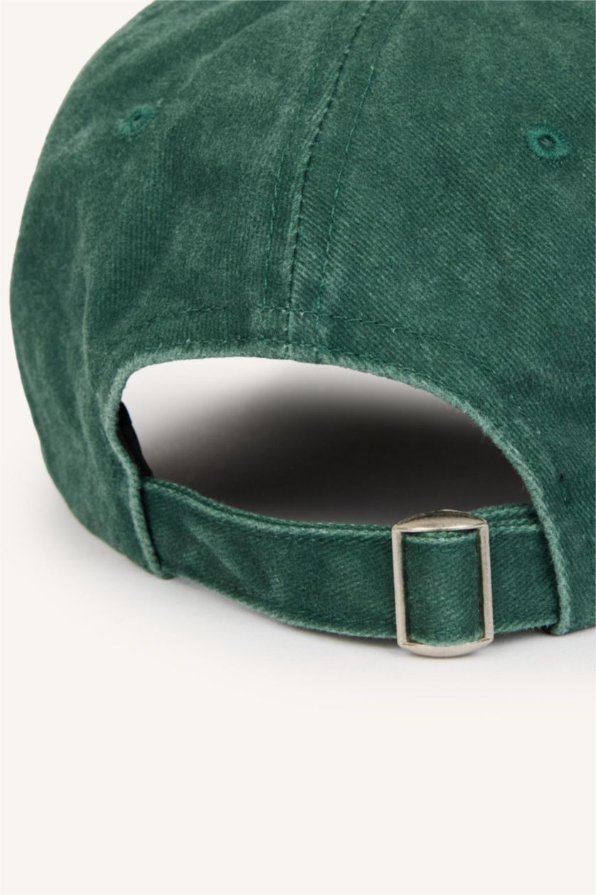 Women Green Woman Denim Embroidered Hat