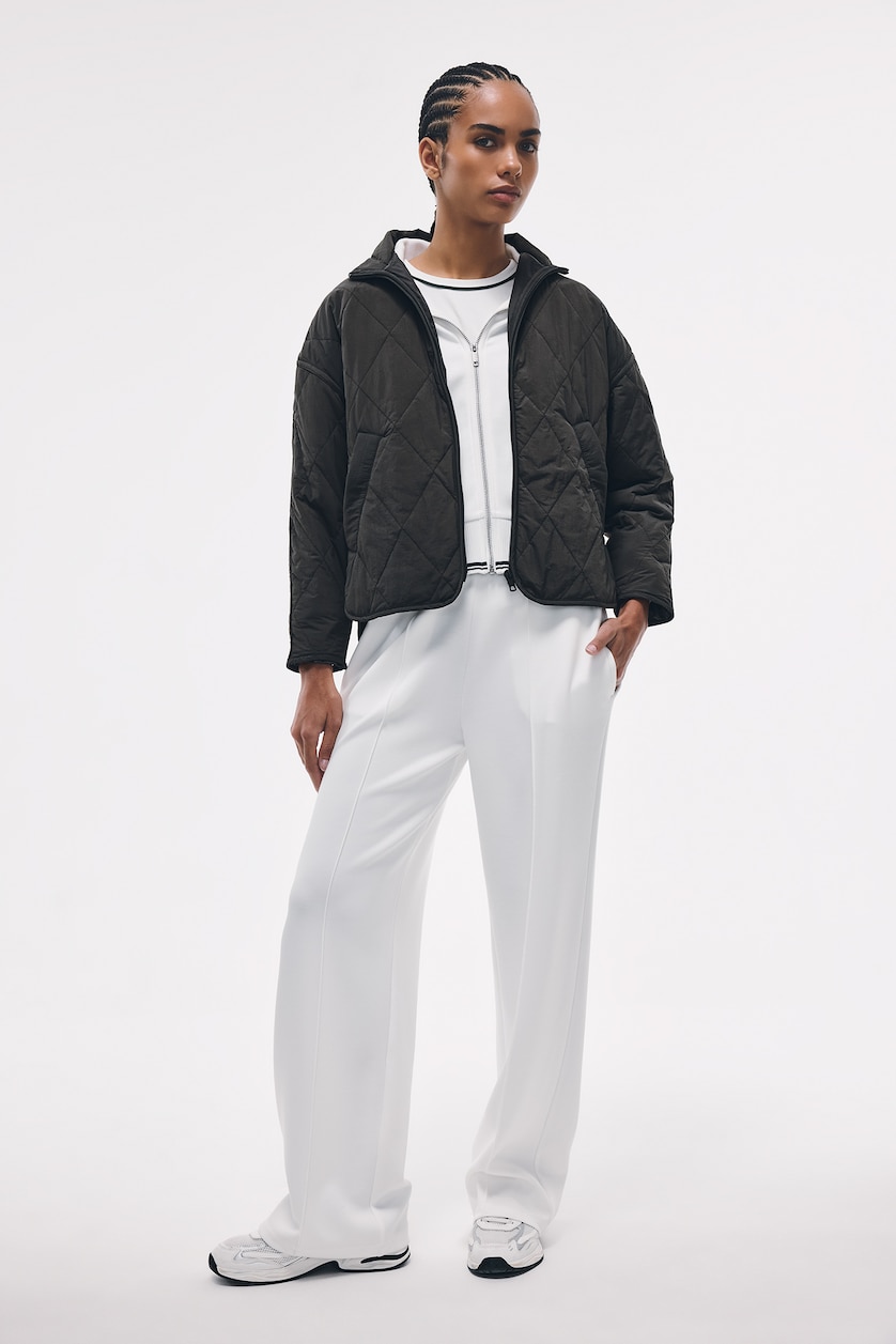 FEMME Kaki Veste oversize matelassée imprerméable coupe-vent à fermeture éclair