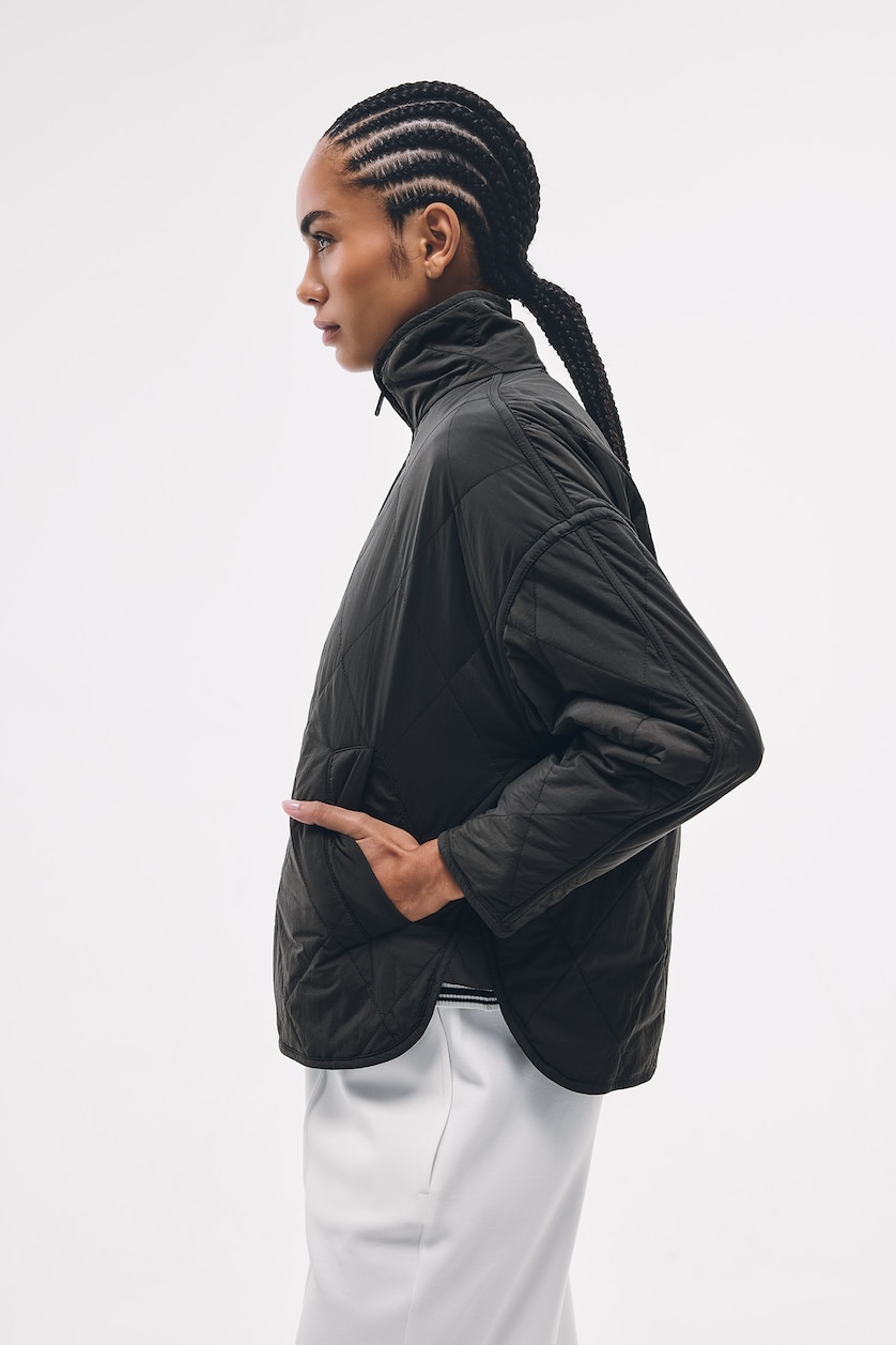 FEMME Kaki Veste oversize matelassée imprerméable coupe-vent à fermeture éclair
