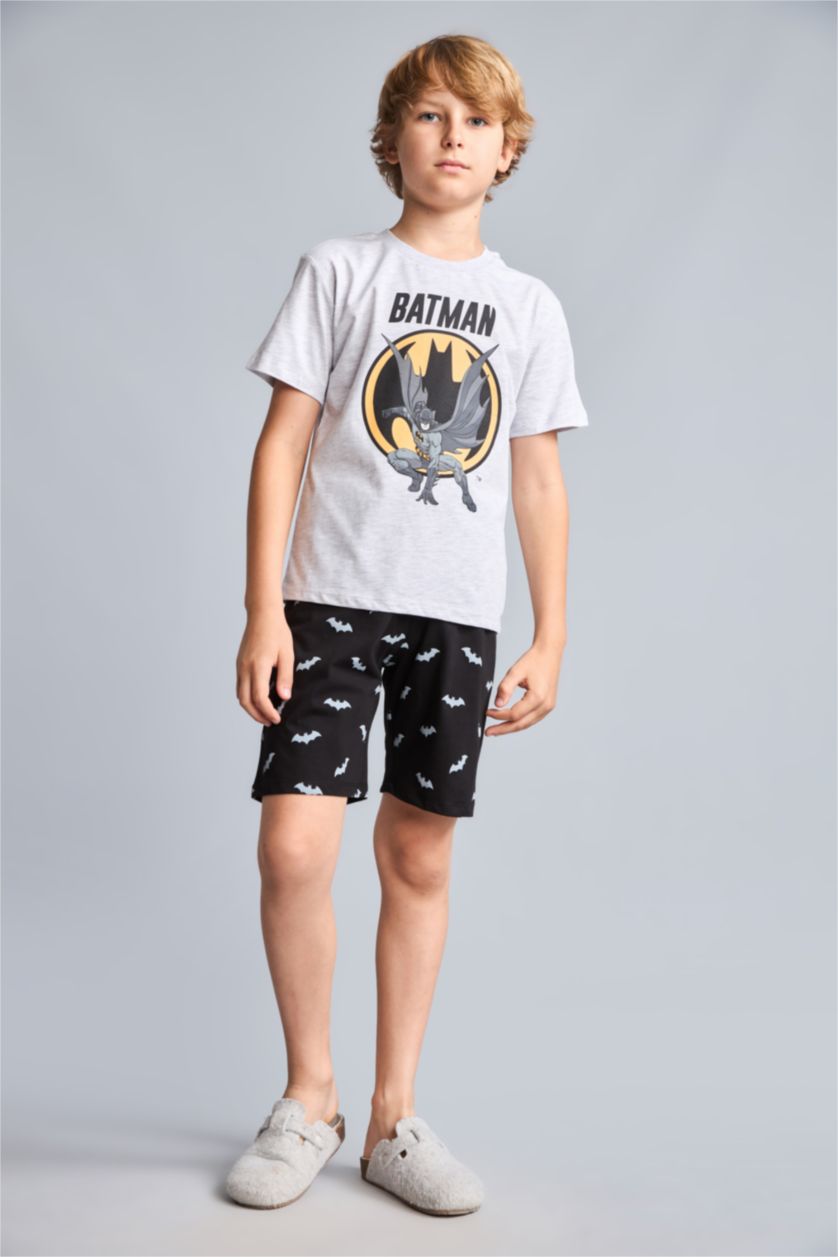 Erkek Çocuk - Genç Erkek Optik Gri Melanj Batman Lisanslı Regular Fit 2'Li Takım Erkek Çocuk