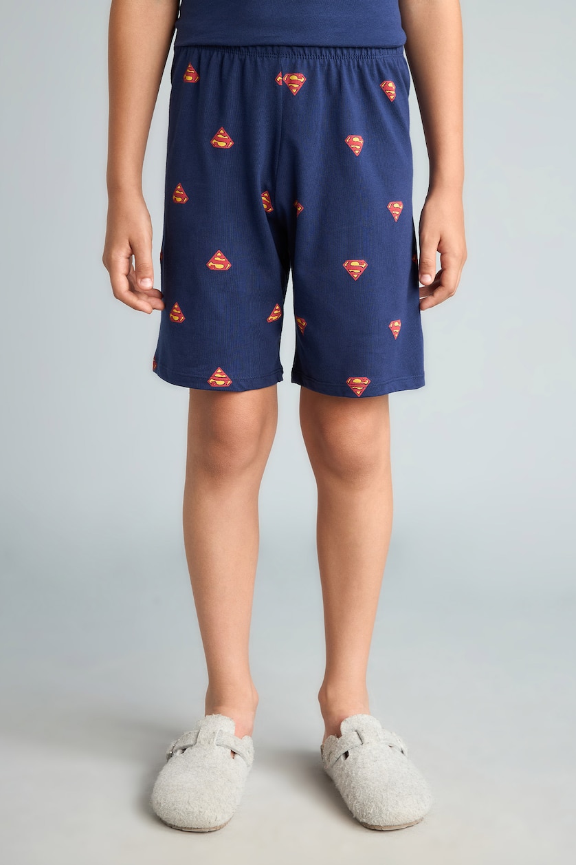 Young Boys - Teen Boys NAVY 2 piece Regular Fit Superman Licensed Knitted Pyjamas