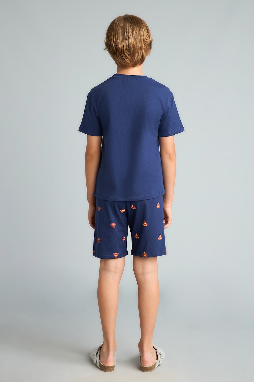 Young Boys - Teen Boys NAVY 2 piece Regular Fit Superman Licensed Knitted Pyjamas