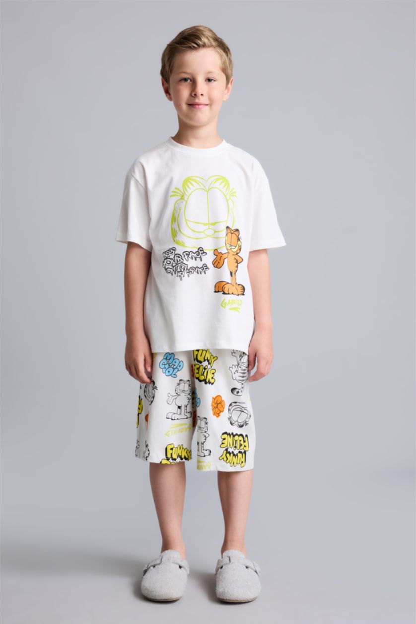 Young Boys - Teen Boys White 2 piece Regular Fit Garfield Knitted Pyjamas