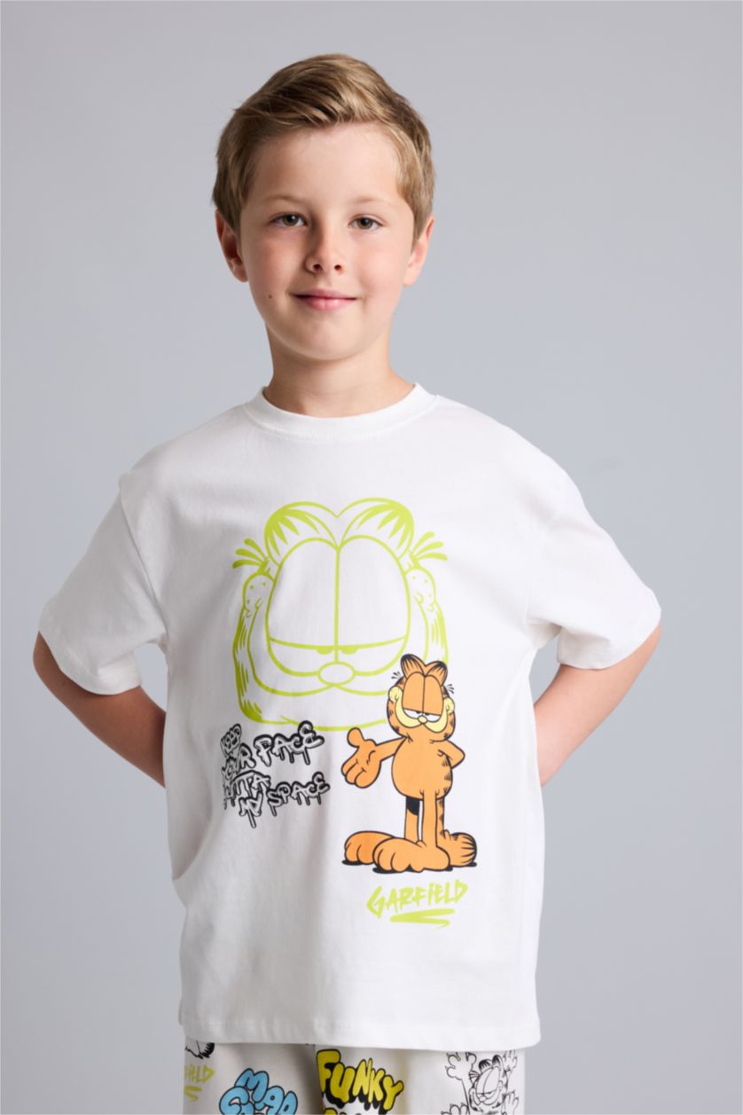 Young Boys - Teen Boys White 2 piece Regular Fit Garfield Knitted Pyjamas