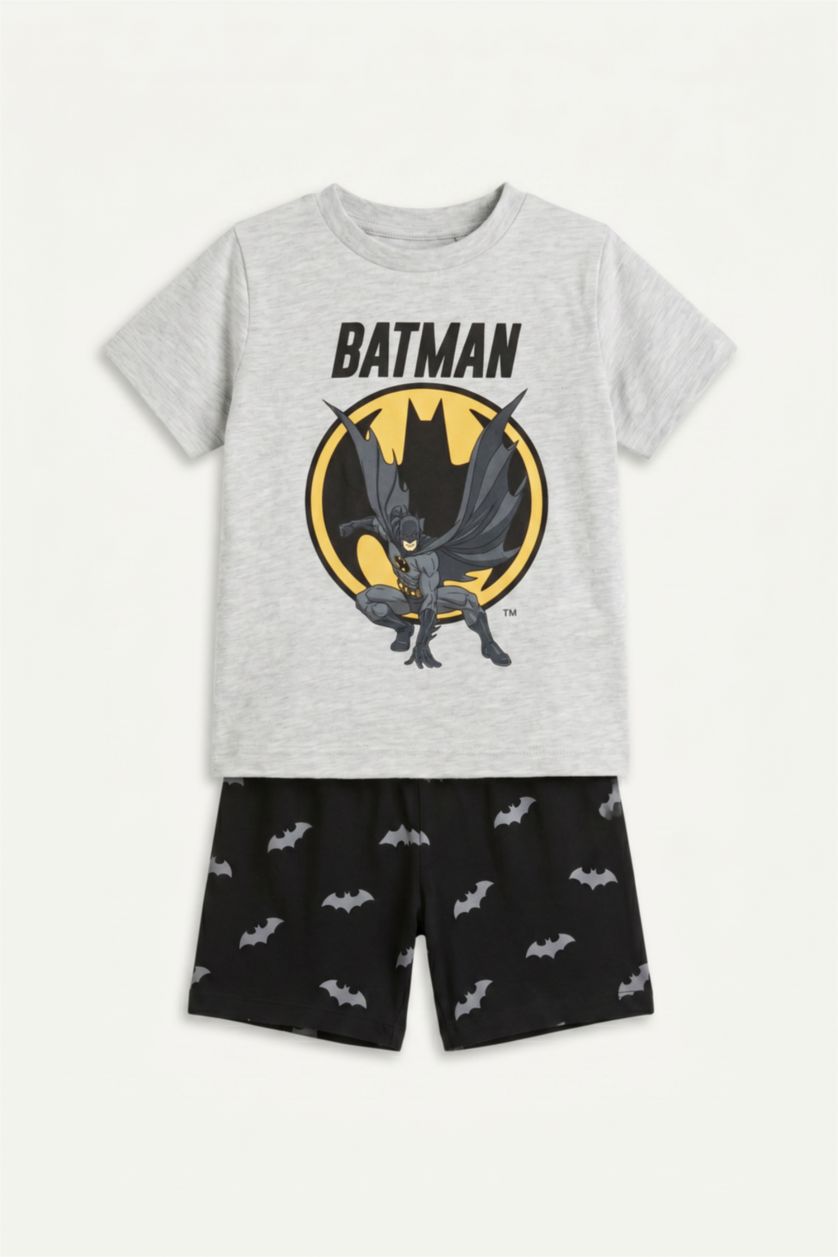 Erkek Bebek Optik Gri Melanj Batman Lisanslı 2'Li Takım Erkek Bebek