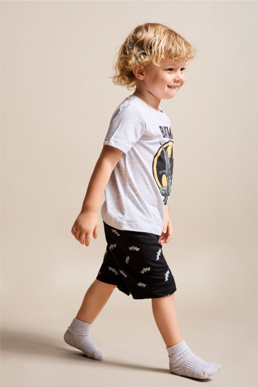 BABY BOY Light Grey Melange Baby Boy Batman Licensed 2 Piece Pajama Set