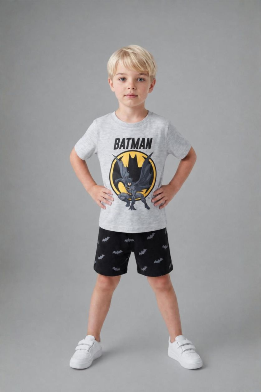BABY BOY Light Grey Melange Baby Boy Batman Licensed 2 Piece Pajama Set