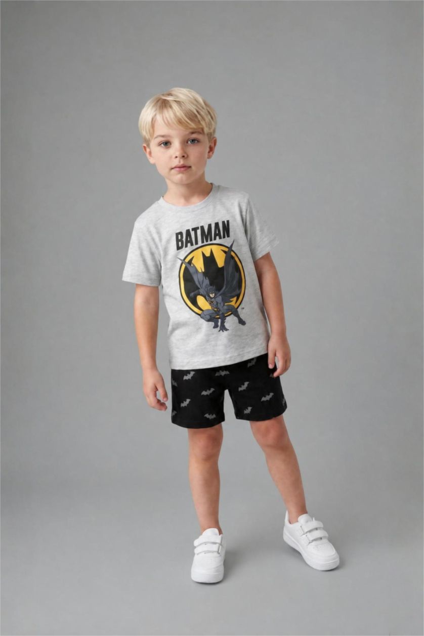 BABY BOY Light Grey Melange Baby Boy Batman Licensed 2 Piece Pajama Set